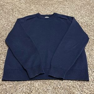 Navy crewneck cotton sweater